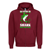 Burgundy Mother Shark Doo Doo Doo Zipper Hoodie - Bettercallsaul