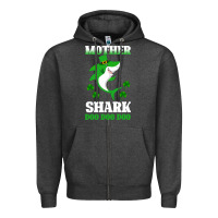 Charcoal Heather Mother Shark Doo Doo Doo Zipper Hoodie - Bettercallsaul