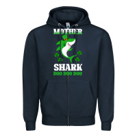 Navy Mother Shark Doo Doo Doo Zipper Hoodie - Bettercallsaul