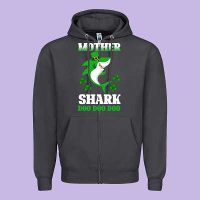 Mother Shark Doo Doo Doo Zipper Hoodie Designed By Bettercallsaul
