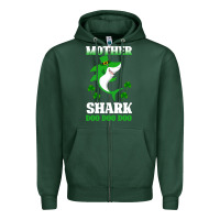 Sports Green Mother Shark Doo Doo Doo Zipper Hoodie - Bettercallsaul