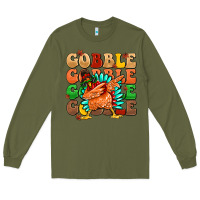 Army Green gobble gobble gobble gobble turkey Long Sleeve Tee - MaliasSmallBusiness