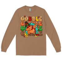 Toasted Coconut gobble gobble gobble gobble turkey Long Sleeve Tee - MaliasSmallBusiness