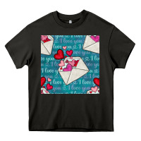 Asphalt valentines day envelope with hearts Heavy Core Tee - BundleAndBundleShop