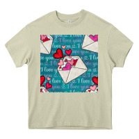 Mossy valentines day envelope with hearts Heavy Core Tee - BundleAndBundleShop