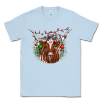 Dusty Blue christmas  texas longhorn Classic Tee - JahusDesignShop