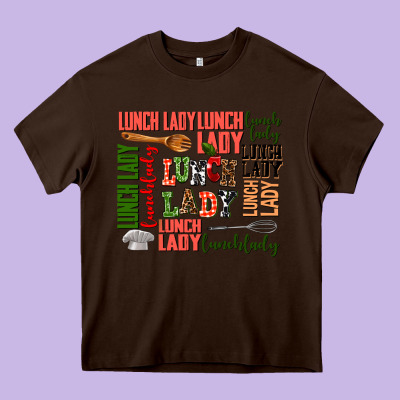 Lunch Lady Heavy Core Tee Designed By Adodesignshop