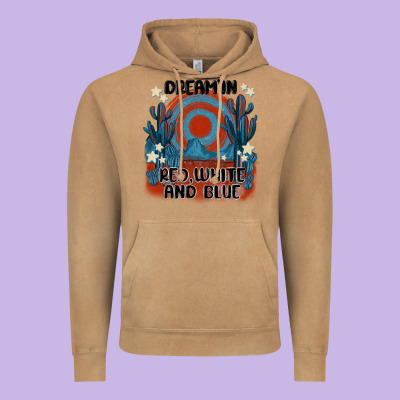 Dream' In Red White And Blue Vintage Hoodie Designed By Maliassmallbusiness