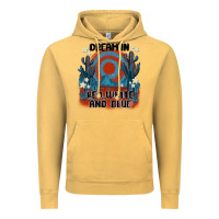 Vintage Mustard dream' in red white and blue Vintage Hoodie - MaliasSmallBusiness