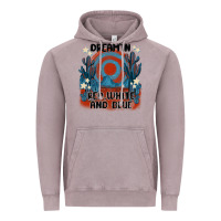 Vintage Zinc dream' in red white and blue Vintage Hoodie - MaliasSmallBusiness