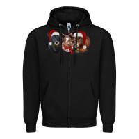 Black christmas heifers Zipper Hoodie - RanaPortraitStore