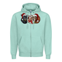 Seafoam christmas heifers Zipper Hoodie - RanaPortraitStore