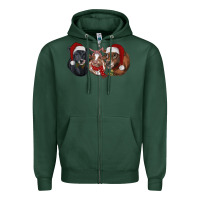 Sports Green christmas heifers Zipper Hoodie - RanaPortraitStore