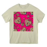 Mossy valentines day lock and key seamless pattern Heavy Core Tee - BundleAndBundleShop