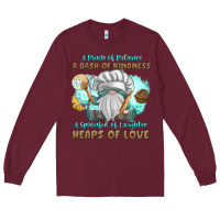 Burgundy A Pinch Of Patience a Das Of Kindness Long Sleeve Tee - MaliasSmallBusiness