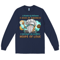 Navy A Pinch Of Patience a Das Of Kindness Long Sleeve Tee - MaliasSmallBusiness