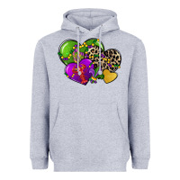 Heather Grey mardi gras hearts cg (1) Heavyweight Hoodie - CowGirlArtShop