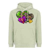 Matcha mardi gras hearts cg (1) Heavyweight Hoodie - CowGirlArtShop