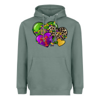 Sage mardi gras hearts cg (1) Heavyweight Hoodie - CowGirlArtShop