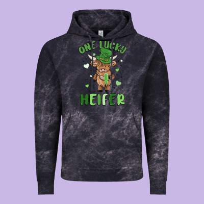 One Lucky Heifer Vintage Hoodie Designed By Maliassmallbusiness