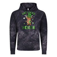 Cloud Black one lucky heifer Vintage Hoodie - MaliasSmallBusiness