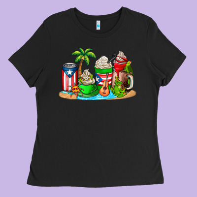 Puerto Rico Coffee Cups Ladies Tee Designed By Adodesignshop
