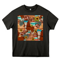 Asphalt football hereford sunflower seamless pattern Heavy Core Tee - JahusDesignShop
