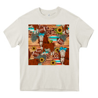 Cream football hereford sunflower seamless pattern Heavy Core Tee - JahusDesignShop