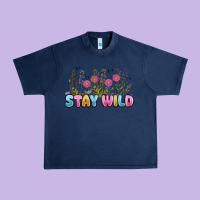 Stay Wild Urban Heavy Tee Designed By Maliassmallbusiness