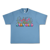 Pebble Blue stay wild Urban Heavy Tee - MaliasSmallBusiness