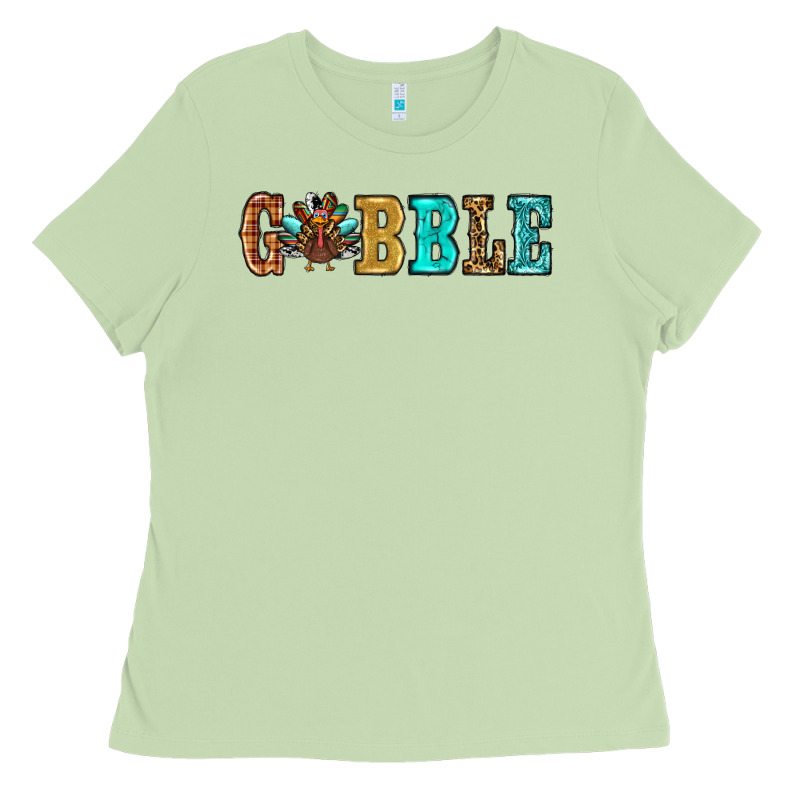Gobble Thanksgiving Turkey Ladies Tee by RanaPortraitStore | Teevron