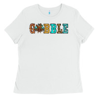 White gobble thanksgiving turkey Ladies Tee - RanaPortraitStore