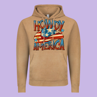 Howdy America Vintage Hoodie Designed By Maliassmallbusiness