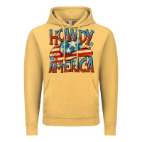 Vintage Mustard howdy america Vintage Hoodie - MaliasSmallBusiness