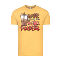 Vintage Mustard coffee gives me mother powers Vintage Tee - MaliasSmallBusiness