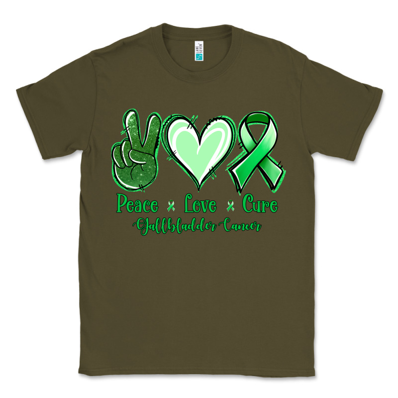 Peace Love Cure Gallbladder Cancer Classic Tee by NancyCooperArtShop | Teevron