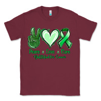 Burgundy Peace love cure Gallbladder Cancer Classic Tee - NancyCooperArtShop