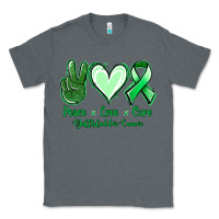 Charcoal Heather Peace love cure Gallbladder Cancer Classic Tee - NancyCooperArtShop