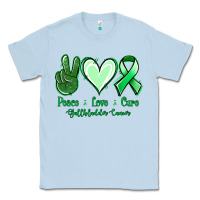 Dusty Blue Peace love cure Gallbladder Cancer Classic Tee - NancyCooperArtShop