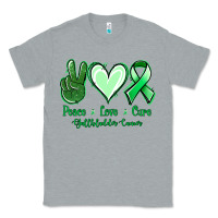 Heather Grey Peace love cure Gallbladder Cancer Classic Tee - NancyCooperArtShop