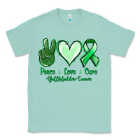 Seafoam Peace love cure Gallbladder Cancer Classic Tee - NancyCooperArtShop