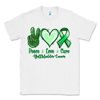 White Peace love cure Gallbladder Cancer Classic Tee - NancyCooperArtShop