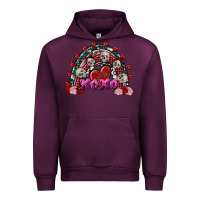 Mauve Wine skull xoxo rainbow valentine's day Urban Hoodie - FaDigitalArtStudio