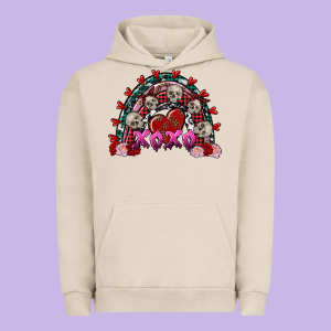 Skull Xoxo Rainbow Valentine's Day Urban Hoodie Designed By Fadigitalartstudio