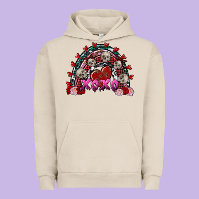 Skull Xoxo Rainbow Valentine's Day Urban Hoodie Designed By Fadigitalartstudio