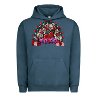 Pigment Midnight Navy skull xoxo rainbow valentine's day Urban Hoodie - FaDigitalArtStudio