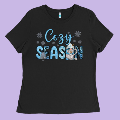 Cozy Season Gnome Coffee Ladies Tee Designed By Jahusdesignshop