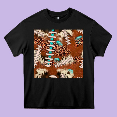 Football Leopard Gemstone Seamless Pattern Heavy Core Tee Designed By Jahusdesignshop