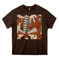 Chocolate Brown football leopard gemstone seamless pattern Heavy Core Tee - JahusDesignShop
