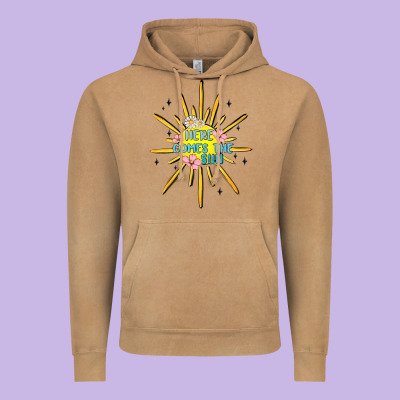 Here Comes The Sun Vintage Hoodie Designed By Maliassmallbusiness